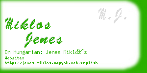 miklos jenes business card